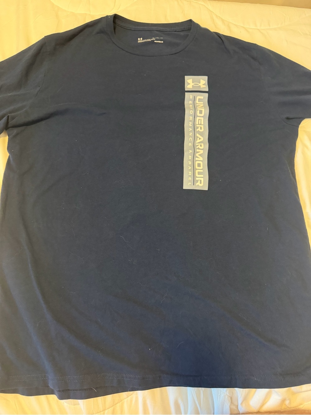 Under Armour Navy Short-Sleeve Tee with Vertical Logo